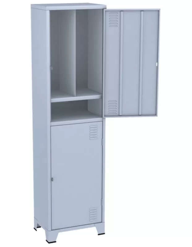 GRP-02 INS Chapa 22 - Roupeiro de aço Insalubre 2 portas com sapateira - NR 24 e NR 18 GRP-02 INS Chapa 22 - Roupeiro de aço Insalubre 2 portas com sapateira - NR 24 e NR 18