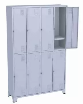 GRP-08 Chapa 26 - Roupeiro de aço 8 portas com sapateira GRP-08 Chapa 26 - Roupeiro de aço 8 portas com sapateira