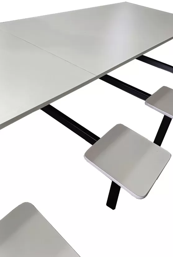 Mesa para Refeitório Industrial 10 Lugares - TAMPO BI-PARTIDO E BANCOS EM MDF 18MM | Barra Alta - PROMOÇÃO VIA PIX!!