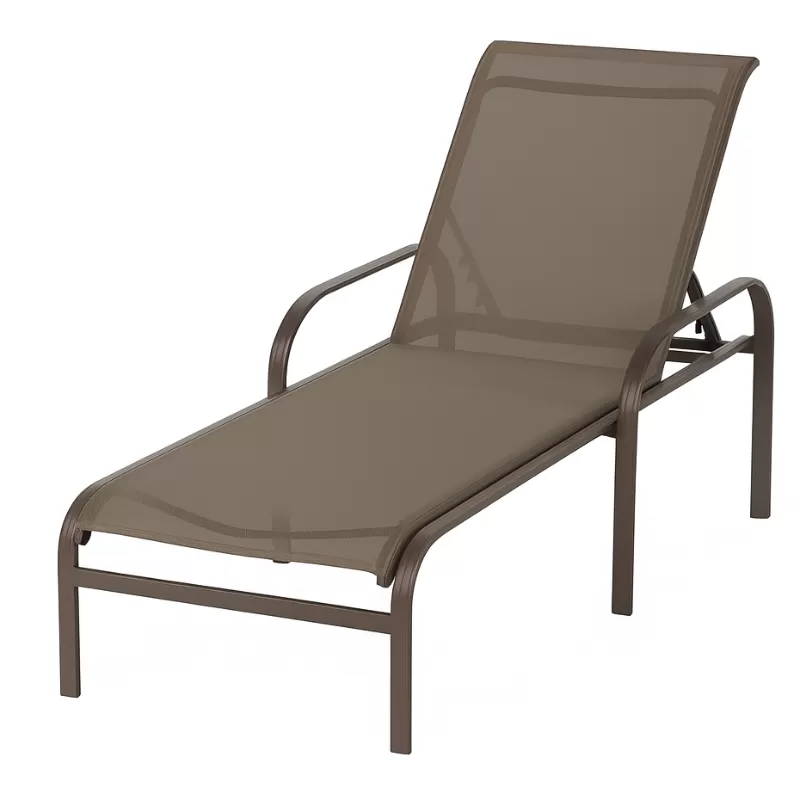Espreguiçadeira para Piscina Summer - Alumínio Marrom, Tela Sling Marrom | Empilhável