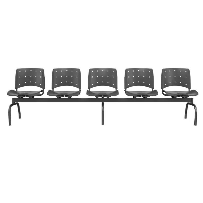 Longarina Ergoplax 5 Lugares - Assento Anatômico Sem Estofado | Diversas Cores